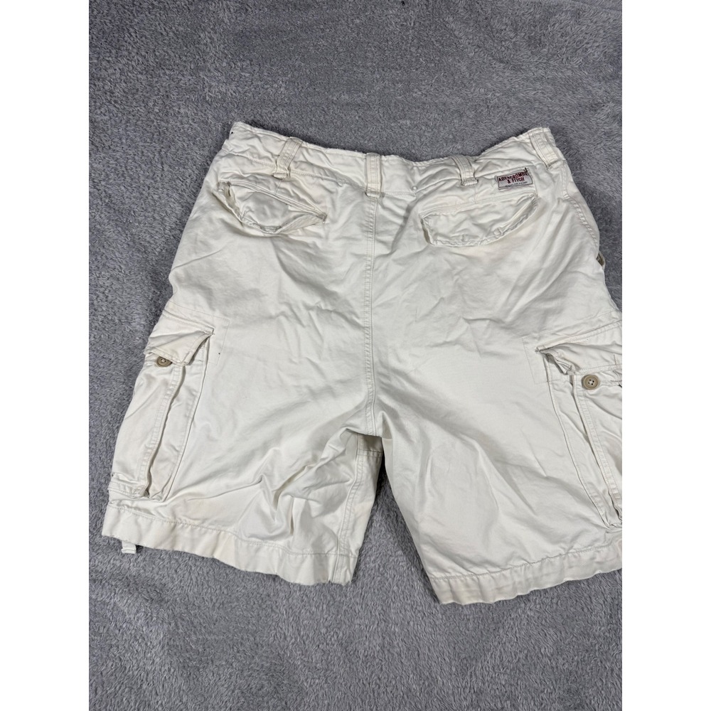 Abercrombie & Fitch Cargo Shorts Mens 36 Cream Good Fatigues Utility Gorpcore